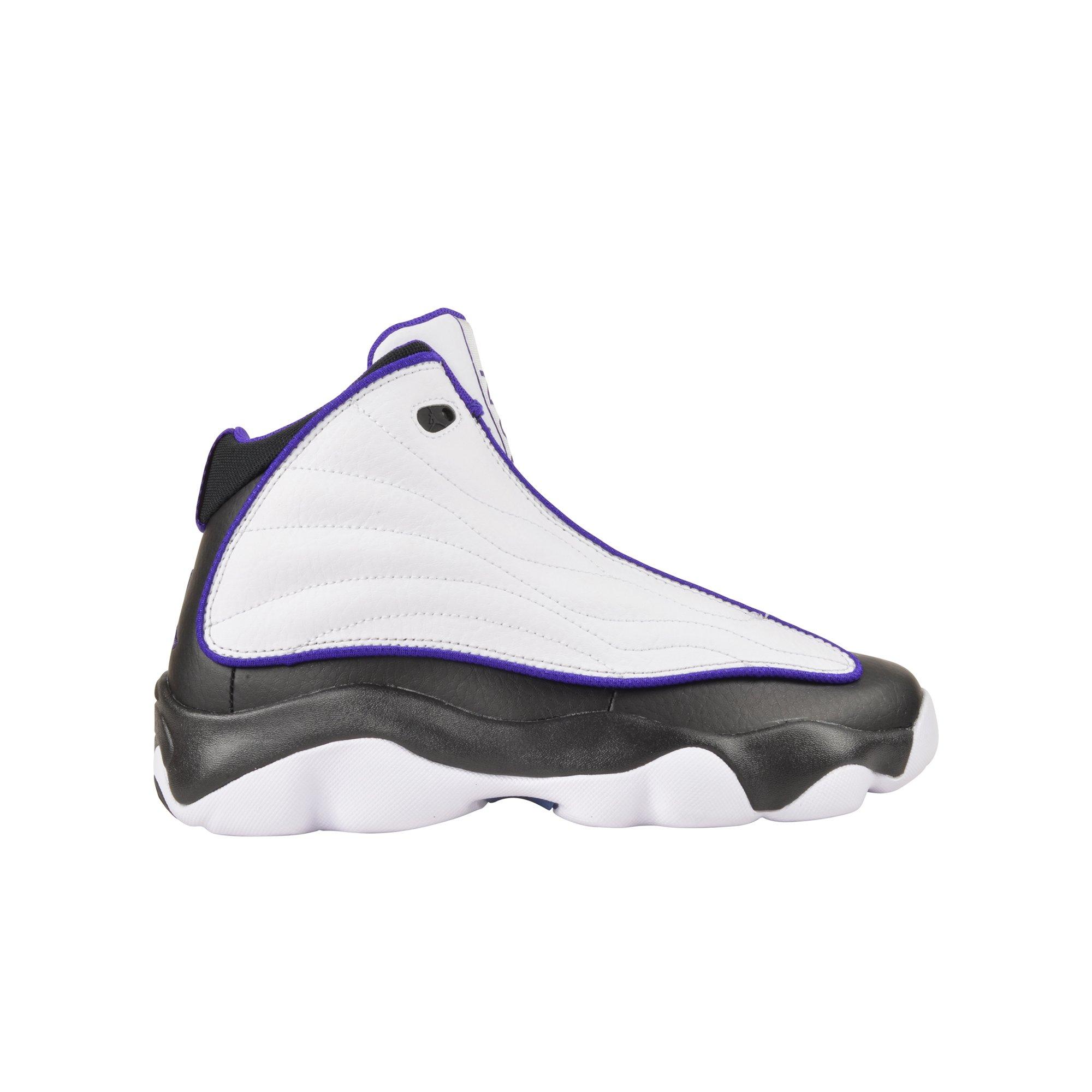 Jordan Pro Strong "White/Electro Purple/Black" Grade School Boys' Shoe